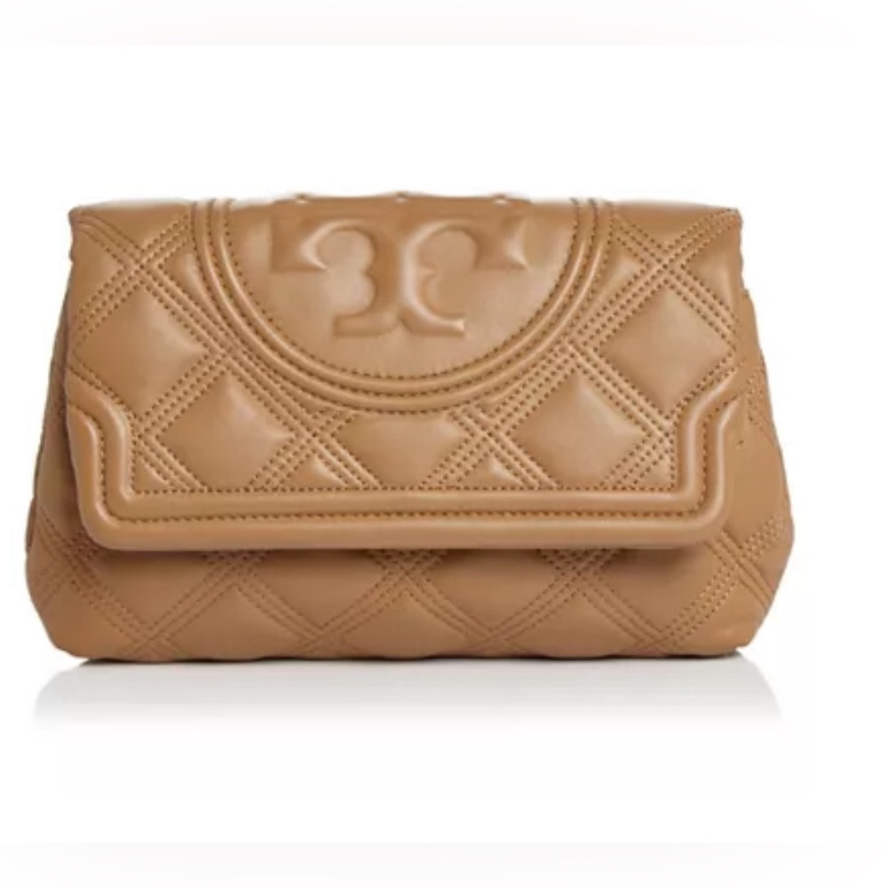 NWT Authentic Luxury Minimalist Tory Burch Fleming Quilted Soft Clutch/Bag